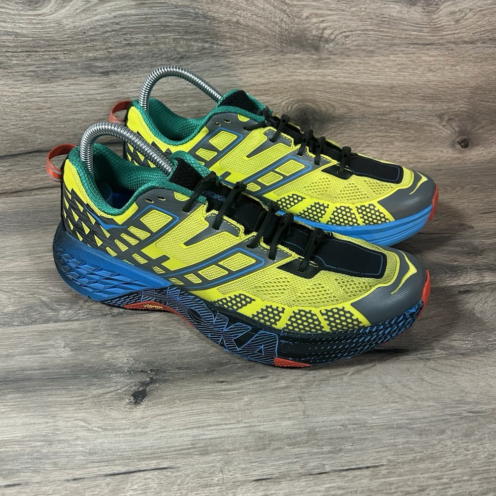 Size 9.5 men's - Hoka One One HOKA Speedgoat 2 Low Citrus Blue - Slightly Used